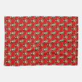 Linge De Cuisine Conception de motif singe rouge (Horizontal)