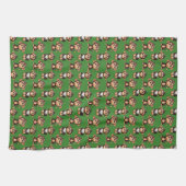 Linge De Cuisine Conception de motif singe vert  (Horizontal)