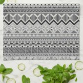 Linge De Cuisine Conception de motifs aztèques gris blanc (Plié)