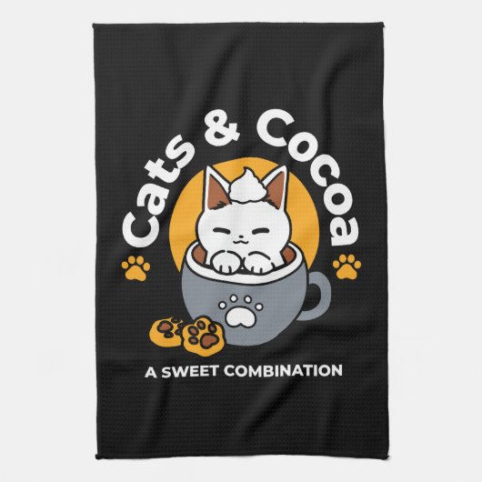 Linge De Cuisine Conception de Mug de vacances avec Cosy Cat et Paw (Vertical)