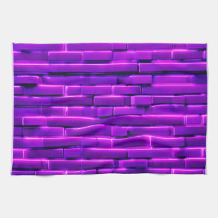 Linge De Cuisine Conception de mur de brique néon futuriste