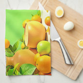 Linge De Cuisine Conception de nature morte vibrante orange vert (Quart Plié)