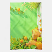 Linge De Cuisine Conception de nature morte vibrante orange vert (Vertical)