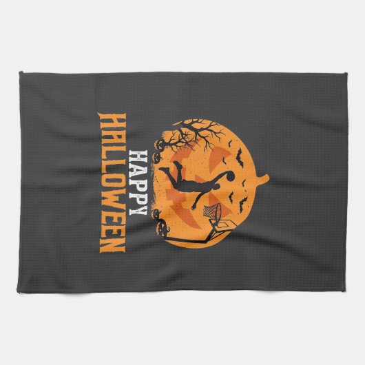 Linge De Cuisine Conception de panier de basketball Halloween Dunk (Horizontal)