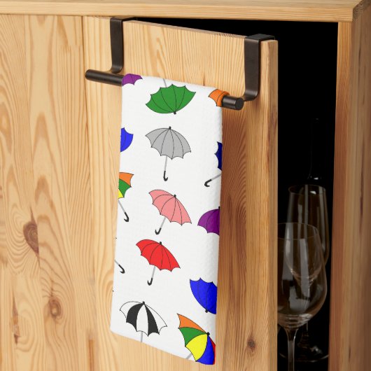Linge De Cuisine Conception de parapluies colorés (Pliage en tiers)