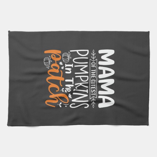 Linge De Cuisine Conception de patch de citrouilles maman Halloween (Horizontal)