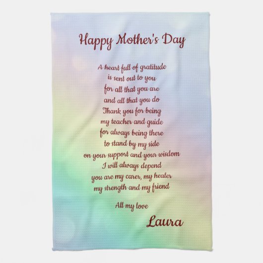 Linge De Cuisine Conception de poèmes pour la fête des mères (Vertical)