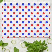 Linge De Cuisine Conception de points noirs blancs rouges bleus (Plié)