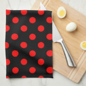 Linge De Cuisine Conception de points noirs rouges à pois (Quart Plié)