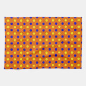 Linge De Cuisine Conception de points polka bleus jaunes orange  (Horizontal)