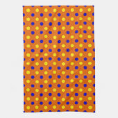 Linge De Cuisine Conception de points polka bleus jaunes orange  (Vertical)