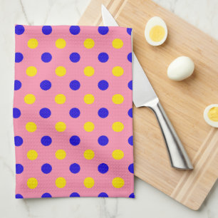 Linge De Cuisine Conception de points polka rose bleu jaune