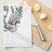 Linge De Cuisine Conception de Poisson de Plongeur de Squelette de  (Quart Plié)