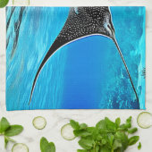 Linge De Cuisine Conception de rayons tachetés sous-marins (Plié)