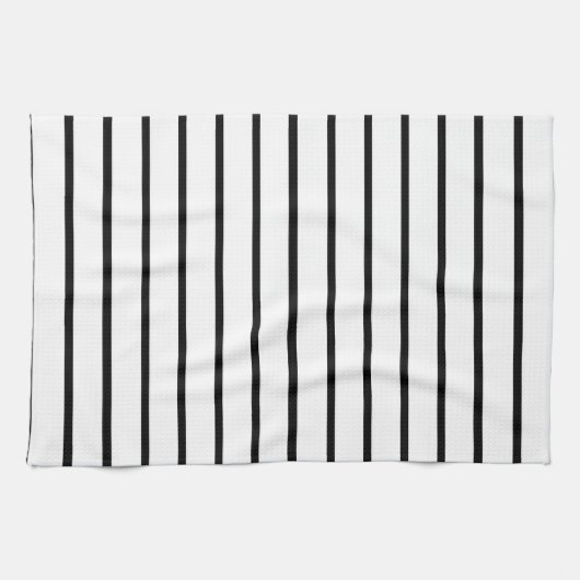 Linge De Cuisine Conception de rayures blanches et noires (Horizontal)