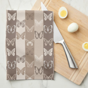 Linge De Cuisine Conception de rayures de papillon de terre neutre