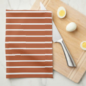 Linge De Cuisine Conception de rayures marron chocolat (Quart Plié)