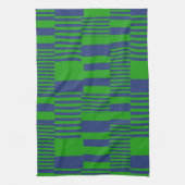 Linge De Cuisine Conception de rayures patchwork bleu vert  (Vertical)