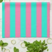 Linge De Cuisine Conception de rayures vert menthe rose (Plié)