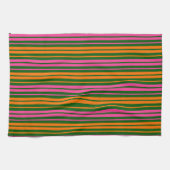 Linge De Cuisine Conception de rayures verticales orange vert rose (Horizontal)