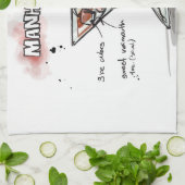 Linge De Cuisine Conception de recette de boissons de Manhattan (Plié)