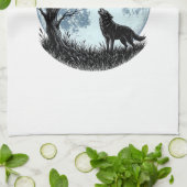 Linge De Cuisine Conception de silhouette d'arbre de lune hurlement (Plié)