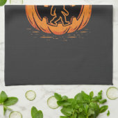 Linge De Cuisine Conception de silhouette de citrouille Halloween B (Plié)