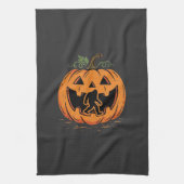 Linge De Cuisine Conception de silhouette de citrouille Halloween B (Vertical)