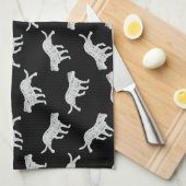 Linge De Cuisine Conception de silhouettes de chats Rétro Kitts Art (Quart Plié)
