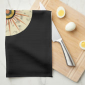 Linge De Cuisine Conception de soleil levant rétro boho (Quart Plié)