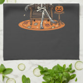 Linge De Cuisine Conception de squelette juste pour Halloween_1 (Plié)