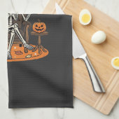 Linge De Cuisine Conception de squelette juste pour Halloween_1 (Quart Plié)