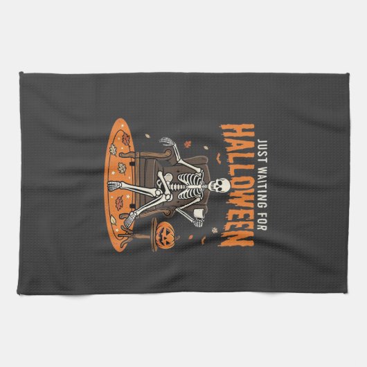 Linge De Cuisine Conception de squelette juste pour Halloween_1 (Horizontal)