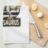 Linge De Cuisine Conception de t-shirt de dinosaure rétro Daddy Sau (Quart Plié)