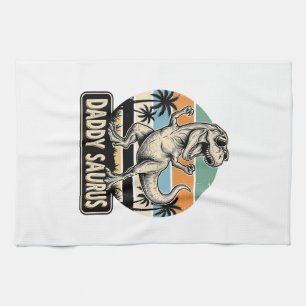 Linge De Cuisine Conception de t-shirt de dinosaure rétro Daddy Sau