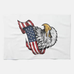 Linge De Cuisine Conception de T-shirt patriotique avec aigle gravé