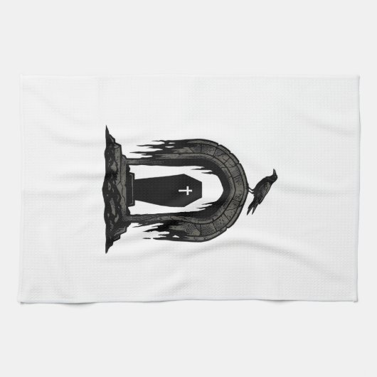 Linge De Cuisine Conception de T-shirt silhouette de tombe de cimet (Horizontal)