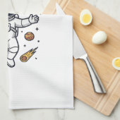 Linge De Cuisine Conception de T-shirt Vector Space Astronaute Papa (Quart Plié)