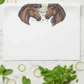 Linge De Cuisine Conception de T-Shirt Vectoriel Cheval Lune Gravée (Plié)