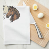 Linge De Cuisine Conception de T-Shirt Vectoriel Cheval Lune Gravée (Quart Plié)