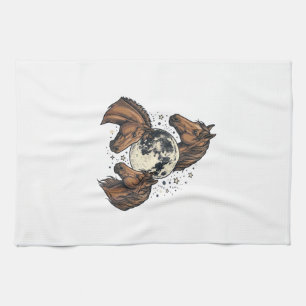 Linge De Cuisine Conception de T-Shirt Vectoriel Cheval Lune Gravée