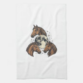 Linge De Cuisine Conception de T-Shirt Vectoriel Cheval Lune Gravée (Vertical)