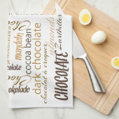 Linge De Cuisine Conception de texte Chocolat, Amandes et Chocolat  (Quart Plié)