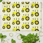 Linge De Cuisine Conception de tracteur jaune sur fond de couleur a (Plié)