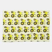 Linge De Cuisine Conception de tracteur jaune sur fond de couleur a (Horizontal)