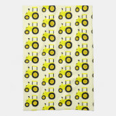 Linge De Cuisine Conception de tracteur jaune sur fond de couleur a (Vertical)