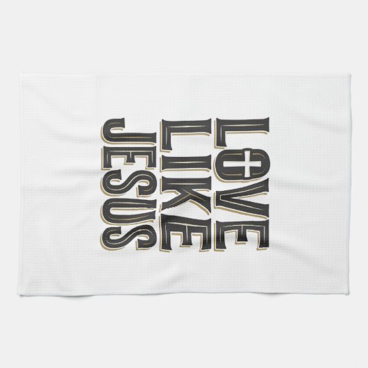 Linge De Cuisine Conception de typographie chrétienne Amour comme J (Horizontal)