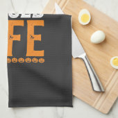 Linge De Cuisine Conception de typographie Halloween Pumpkin Spiced (Quart Plié)