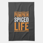 Linge De Cuisine Conception de typographie Halloween Pumpkin Spiced (Vertical)