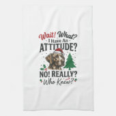 Linge De Cuisine Conception de vecteur de Noël d'attitude de chien (Vertical)